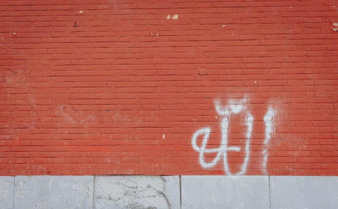 orange concrete wall brick